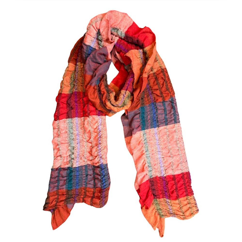 Colorful Patchwork Textured Scarf